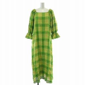 22SS レーシーチェックパフドレス LACEY CHECK PUFF DRESS ワンピース ロング