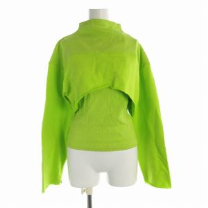 22SS OPEN SLEEVE LAYERED SWEAT アンサンブル スウェット プルオーバー F 黄緑