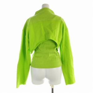 Ameri VINTAGE 22SS OPEN SLEEVE LAYERED SWEAT アンサンブル スウェット プルオーバー F 黄緑