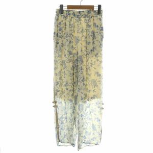 KEITA MARUYAMA 23SS イージーパンツ 総柄 花柄 スリット チャイナボタン シアー シースルー