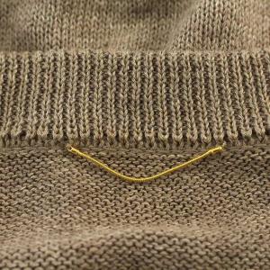 Deuxieme Classe ニット Vネック リネン シルク混 長袖 F 茶 ブラウン /G