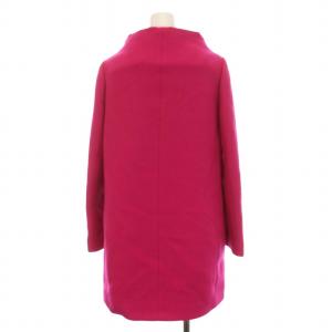 kate spade new york ノーカラーコート ミドル丈 裏地レオパード アウター 2 M ピンク /YM