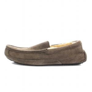 UGG australia M ASCOT アスコット モカシン ローファー シューズ ムートン スリッポン スエード US8 26cm 茶 グレーブラウン