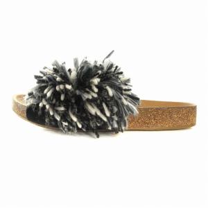 UGG australia シンディ Cindi サンダル スリッパ フリンジ 装飾 US9 26cm グレー 黒 ベージュ 1020079