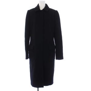 ステンカラーコート アウター ロング ウール 42 L 黒 ブラック /KH