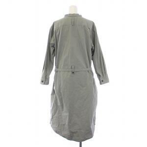 MHL. 20AW DRY COTTON POPLIN OP ワンピース ロング 長袖 ウエストベルト 1 S グレー 595-0258501