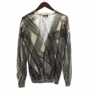 EMPORIO ARMANI カーディガン ウール 総柄 長袖 46 M グレー