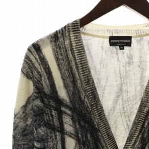 EMPORIO ARMANI カーディガン ウール 総柄 長袖 46 M グレー