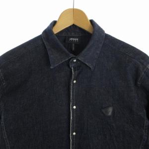 ARMANI JEANS デニムジャケット ジーンズ ロゴ M 紺 ネイビー