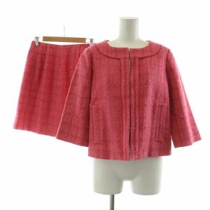 セットアップ 2点セット 上下 フォーマル ノーカラージャケット 七分袖 総裏地 ノーベント フレアスカート