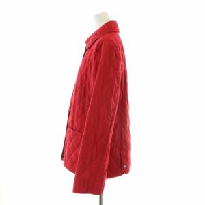 BURBERRY LONDON キルティングジャケット 中綿 裏地ノバチェック サイドベンツ 38 M 赤 レッド