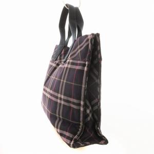 BURBERRY BLUE LABEL トートバッグ ハンドバック チェック 総柄 鞄 紺 ネイビー