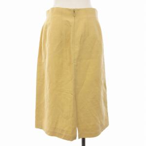 CELINE ヴィンテージ タイトスカート ひざ丈 シルク混 42 L 黄 イエロー /EE
