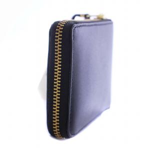 COMME des GARCONS Wallet コンパクトウォレット 二つ折り財布 ラウンドファスナー レザー 黒 ブラック /KH