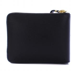 COMME des GARCONS Wallet コンパクトウォレット 二つ折り財布 ラウンドファスナー レザー 黒 ブラック /KH