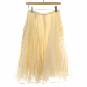 Max Mara フレアスカート ロング ミモレ ギャザー 38 S ベージュ