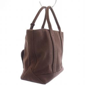 RALPH LAUREN トートバッグ ハンドバッグ ミニポーチ付き ロゴ刺繍 キャンバス 茶 ブラウン