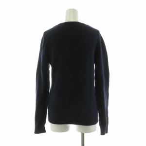 RALPH LAUREN ニット セーター 長袖 プルオーバー クルーネック ポニー ロゴ刺繍 L 紺 ネイビー