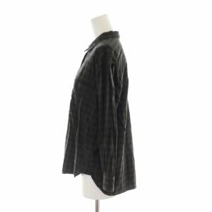 MHL. シャツ ブラウス チェック 総柄 長袖 2 M カーキ