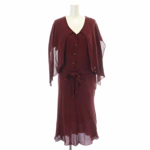 ワンピース ロングミモレ 絹 シルク ビッグカラー シアー シースルー Vネック パフスリーブ 半袖 ペチコート付き