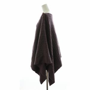 RALPH LAUREN ポンチョ ニット ケーブル 羊毛 カシミヤ混 Uネック XS 紫 パープル