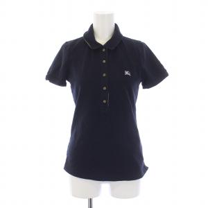 BURBERRY BLUE LABEL ポロシャツ 半袖 ロゴ刺繍 38 S 紺 ネイビー E1P56-388-29