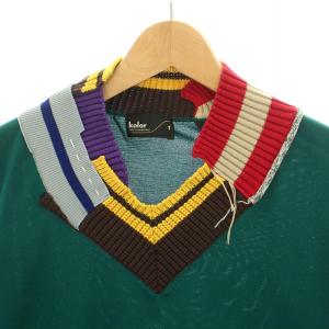 kolor 22SS Pe強撚天竺ニット 1 グリーン ブラウン