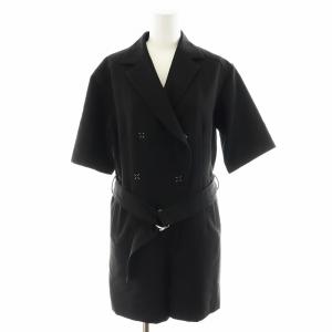 20SS オールインワン ショート丈 半袖 ベルト付き S 黒 ブラック /AN3