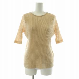 BATONER ニット カットソー シアー 薄手 ストレッチ 半袖 シースルー 1 S ベージュ /NQ