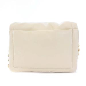 MARC JACOBS THE CUSHION BAG ワンショルダーバッグ ゴールドチェーン レザー アイボリー