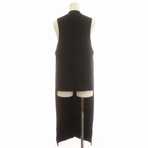 GIVENCHY ベスト ロング ジレ 比翼ボタン 44 M 黒 ブラック
