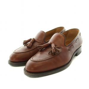 ローファー タッセル レザー 24.5cm 茶 ブラウン