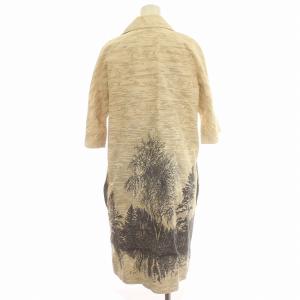 MARNI スプリングコート 七分袖 総柄 ロング コート アイボリー グレー