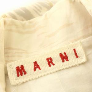 MARNI スプリングコート 七分袖 総柄 ロング コート アイボリー グレー
