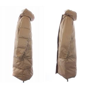 Theory 20AW リバーシブル ダウンコート ロング フード ジップアップ P S 茶 ブラウン 01-0309100