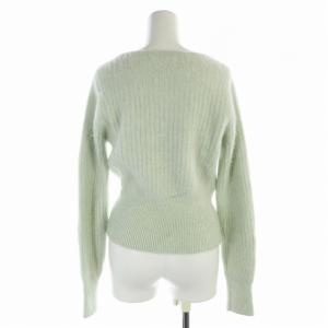 UNITED ARROWS イウエン マトフ AEWEN MATOPH ヘアリー リブ ショートクルーネックニット セーター プルオーバー 長袖 F ミントグリーン