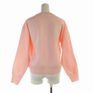UNITED ARROWS スウェットライク ニット セーター プルオーバー クルーネック 長袖 F ピンク 1513-106-4766