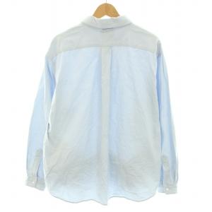 YAECA コンフォートシャツ エクストラワイドシャツ スタンダードカラー 長袖 ロング 無地 M 水色 ライトブルー