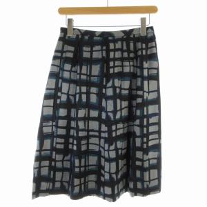 Leilian プリーツスカート ひざ丈 チェック 11 L マルチカラー