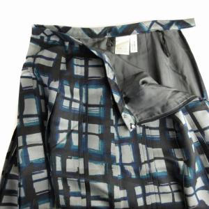 Leilian プリーツスカート ひざ丈 チェック 11 L マルチカラー