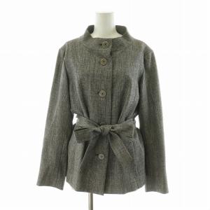 yoshie inaba セットアップ 2点セット 上下 スタンドカラージャケット タイトスカート ミモレ ロング バックスリット ベルト付き 11