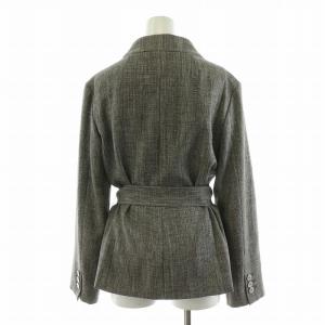 yoshie inaba セットアップ 2点セット 上下 スタンドカラージャケット タイトスカート ミモレ ロング バックスリット ベルト付き 11