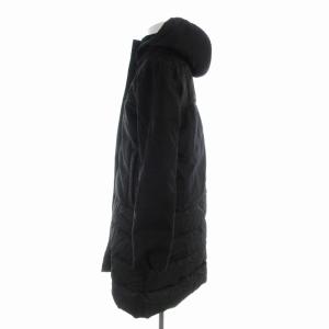 Theory ダウンコート ロング フーディ ハイネック ジップアップ S 黒 ブラック