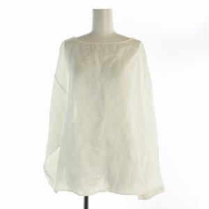24SS リネンクルーネックプルオーバー カットソー 長袖 M 白 ホワイト DR4523A108 /EE