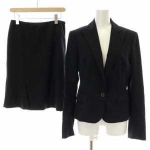 スーツ セットアップ 上下 2点セット テーラードジャケット シングル サイドベンツ タイトスカート ひざ丈 11 L 黒