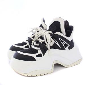 LOUIS VUITTON LV アークライト 2.0 ライン スニーカー 36.5 ブラック ホワイト