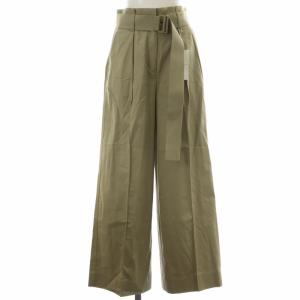 20SS サップルツイル ベルテッドワイドパンツ タック センタープレス 34 XS カーキ