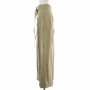TOMORROWLAND 20SS サップルツイル ベルテッドワイドパンツ タック センタープレス 34 XS カーキ