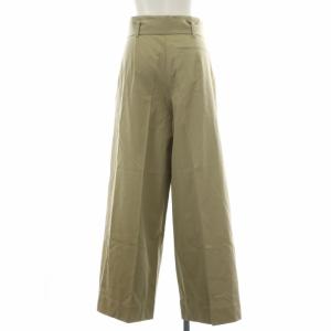 TOMORROWLAND 20SS サップルツイル ベルテッドワイドパンツ タック センタープレス 34 XS カーキ