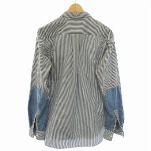 Comme des Garçons Homme Deux AD2013 シャツ 袖切替 長袖 ストライプ XS 黒 ブラック 白 ホワイト DM-B030 /TK